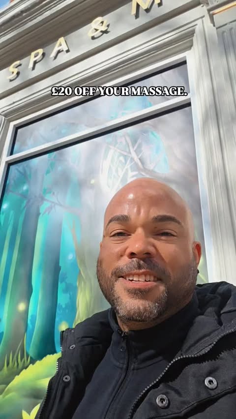 Instagram post by @thenatejames for Spa & Massage. Caption reads: [...] for a 60-minute deep tissue massage....