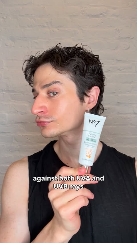 Instagram post by @dermangelo for No7 USA. Caption reads: A new way to prevent skin damage with @no7usa’s....