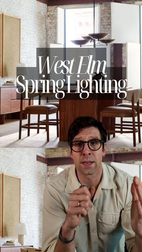 Instagram post by @hansloreidesign for West Elm. Caption reads: My faves from the @westelm Spring lighting....