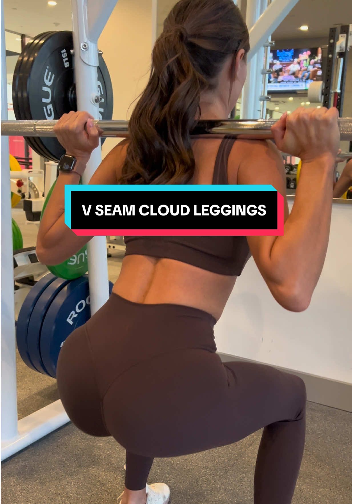 TikTok post by @courtlesp for shopvitality. Caption reads: Squat proof v seam leggings 🙌🏼 #shopvitality....