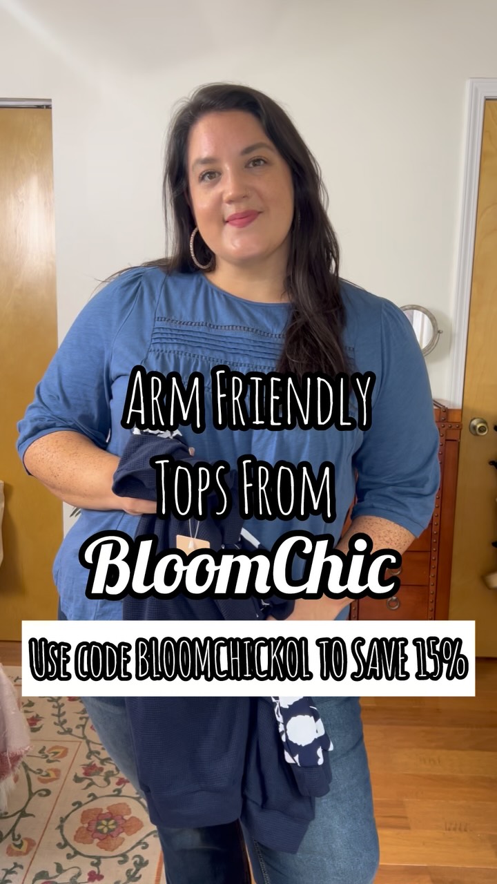 Instagram post by @laura.m.clifford for BloomChic. Caption reads: #AD| These tops from @bloomchic are comfortable,....