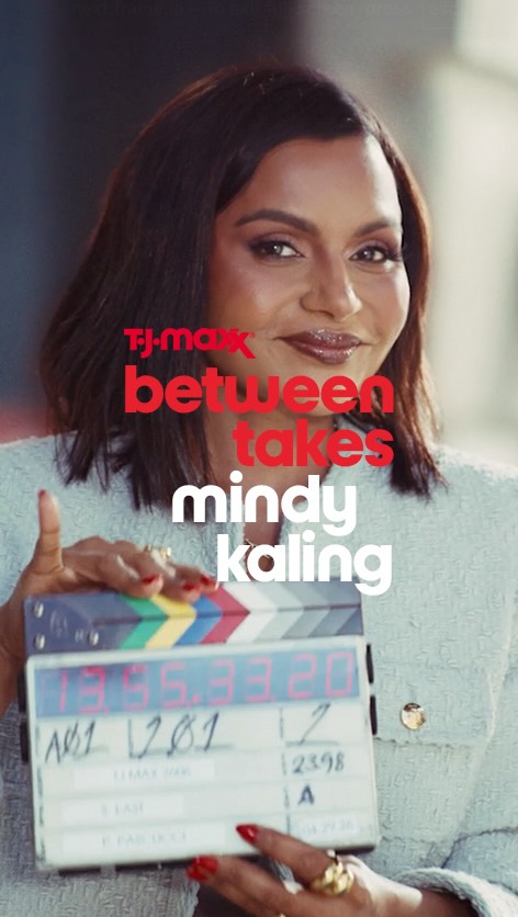Instagram post by @mindykaling for TJ Maxx. Caption reads: [...] and looking fabulous while doing it....