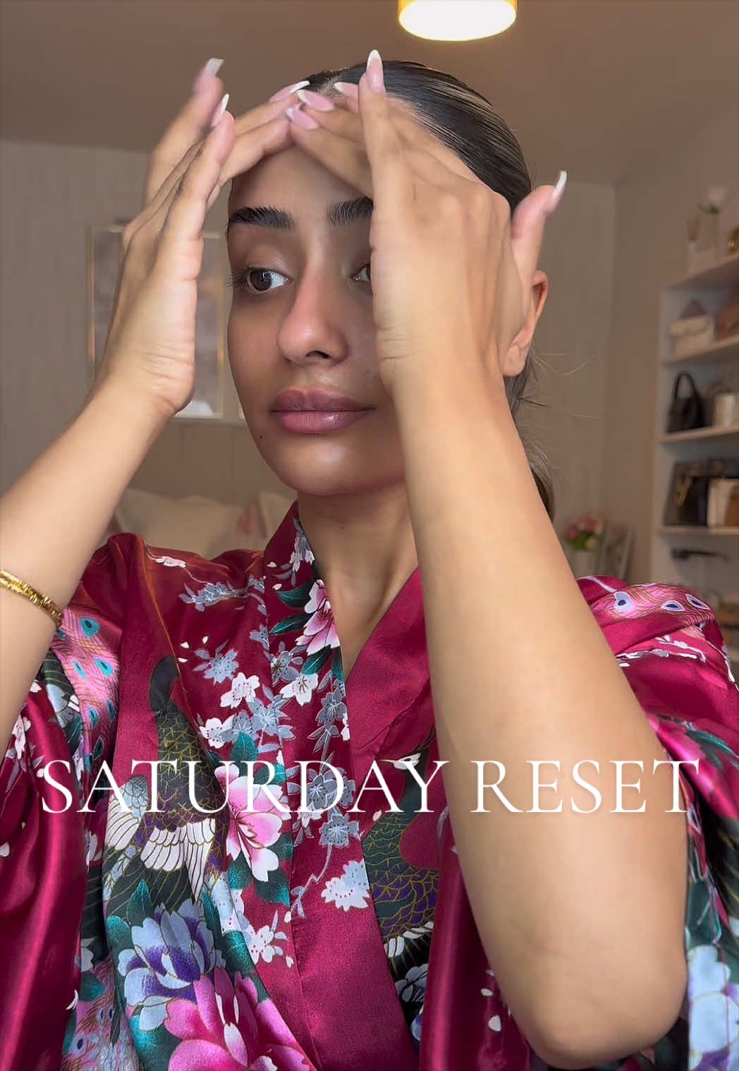 TikTok post by @moonapervaz for Hair Syrup. Caption reads: [...] UK @The Body Shop UK @GLOW FOR IT @hairsyrup....