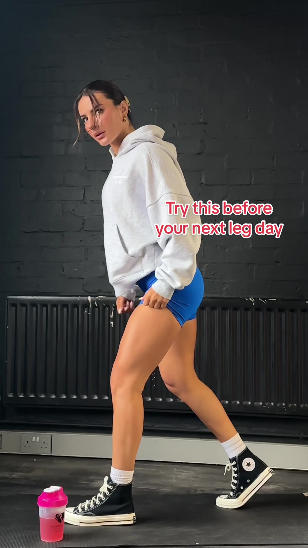 TikTok post by an influencer for Women's Best. Caption reads: The perfect pre leg day routine - go give it a go....