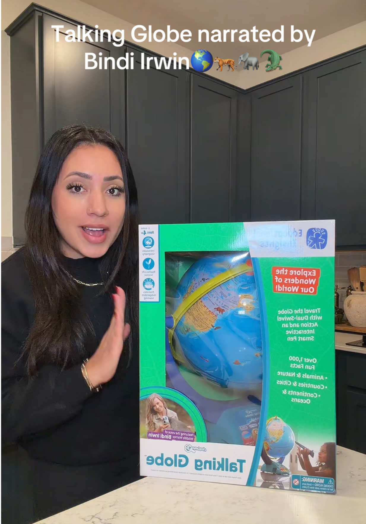 TikTok post by @modernmexicancasita for Educational Insights. Caption reads: [...] new interactive globe 🌎 🎄🎁 @Educational....