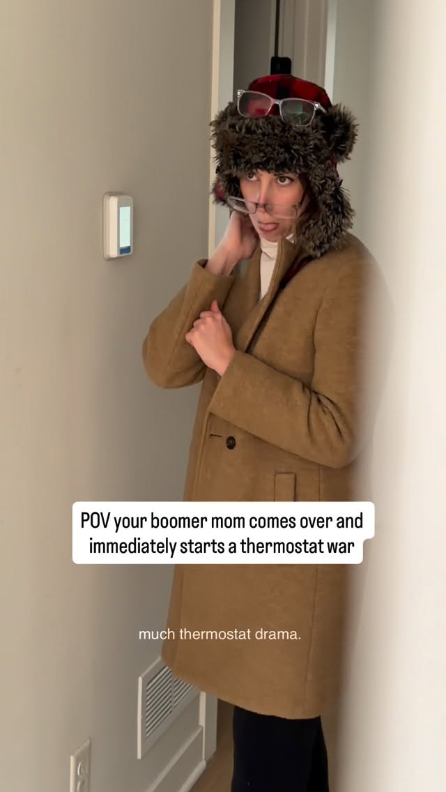 Instagram post by @callmekristenmarie for Shark Home. Caption reads: Thermostat wars are officially over in this house....