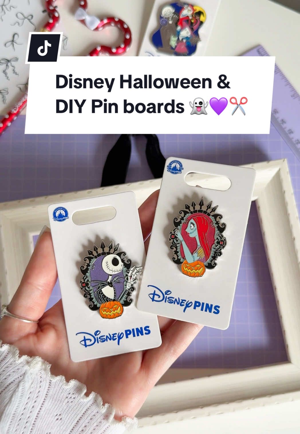 TikTok post by @magicwithclo for Universal Musiek. Caption reads: Let’s listen to Disney Halloween songs and make a....