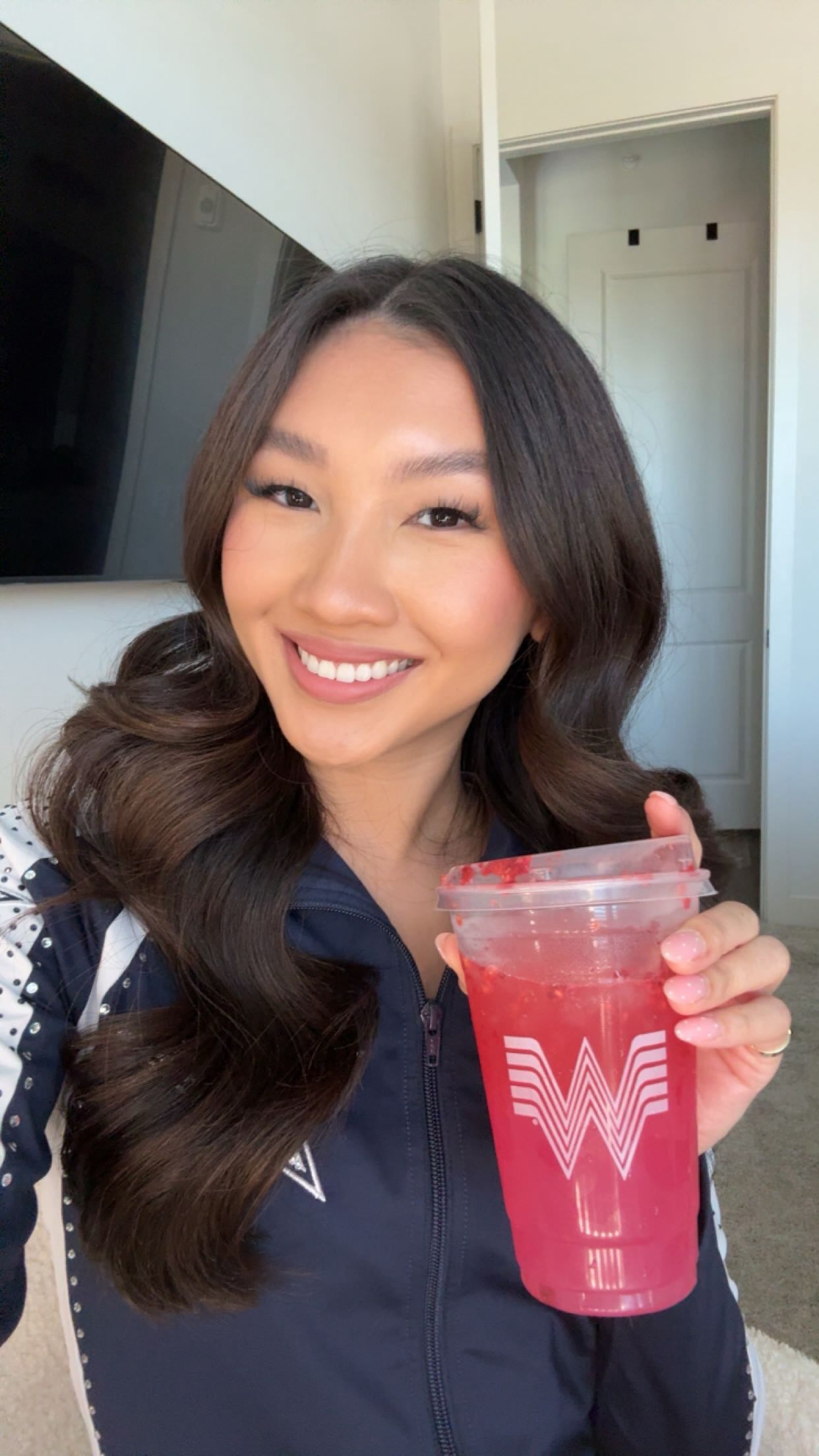 Instagram post by @allisonkhong for Whataburger. Caption reads: [...] Pear Raspberry Whatafresher from....