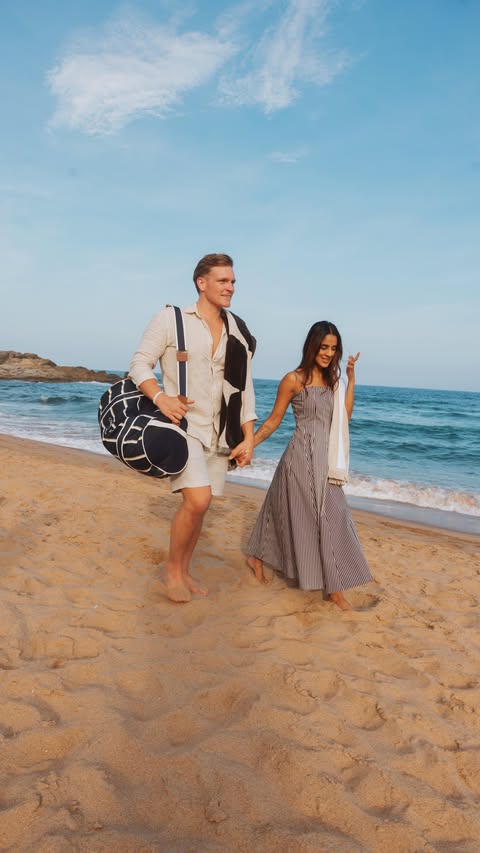 Instagram post by @kim_naidoo_ for Country Road. Caption reads: Sun-washed days 🌞
bare feet in warm sand,
and....