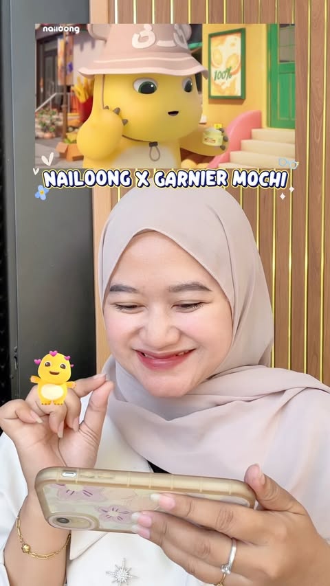 Instagram post by @__aykusuma for Garnier Indonesia. Caption reads: [...] x Garnier Mochi Dry Touch! @garnierindonesia....