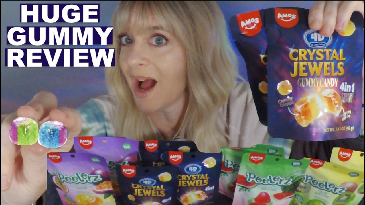 YouTube post by @MyASMRAddiction for Amos Sweets. Caption reads: Please check out Amos website to try these....