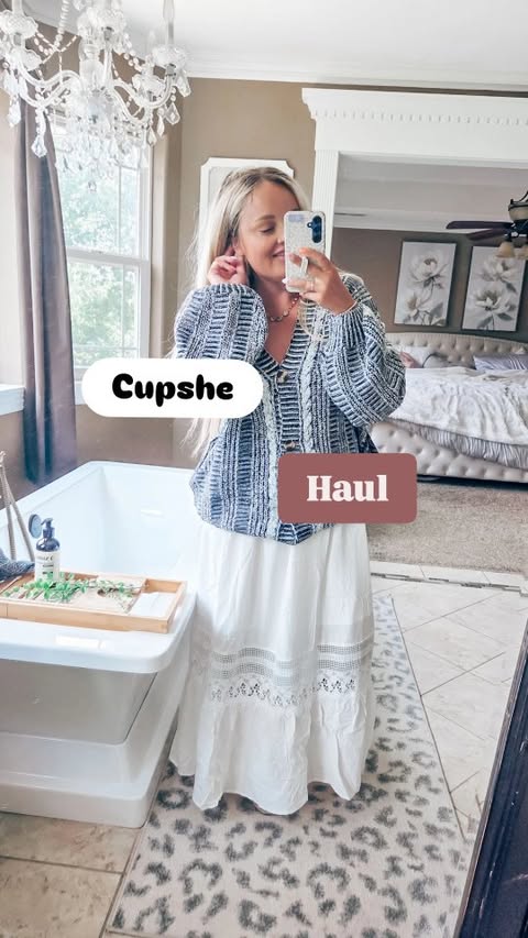 Instagram post by @sarahshawyall for Cupshe. Caption reads: [...] are officially getting better 🍂 These....