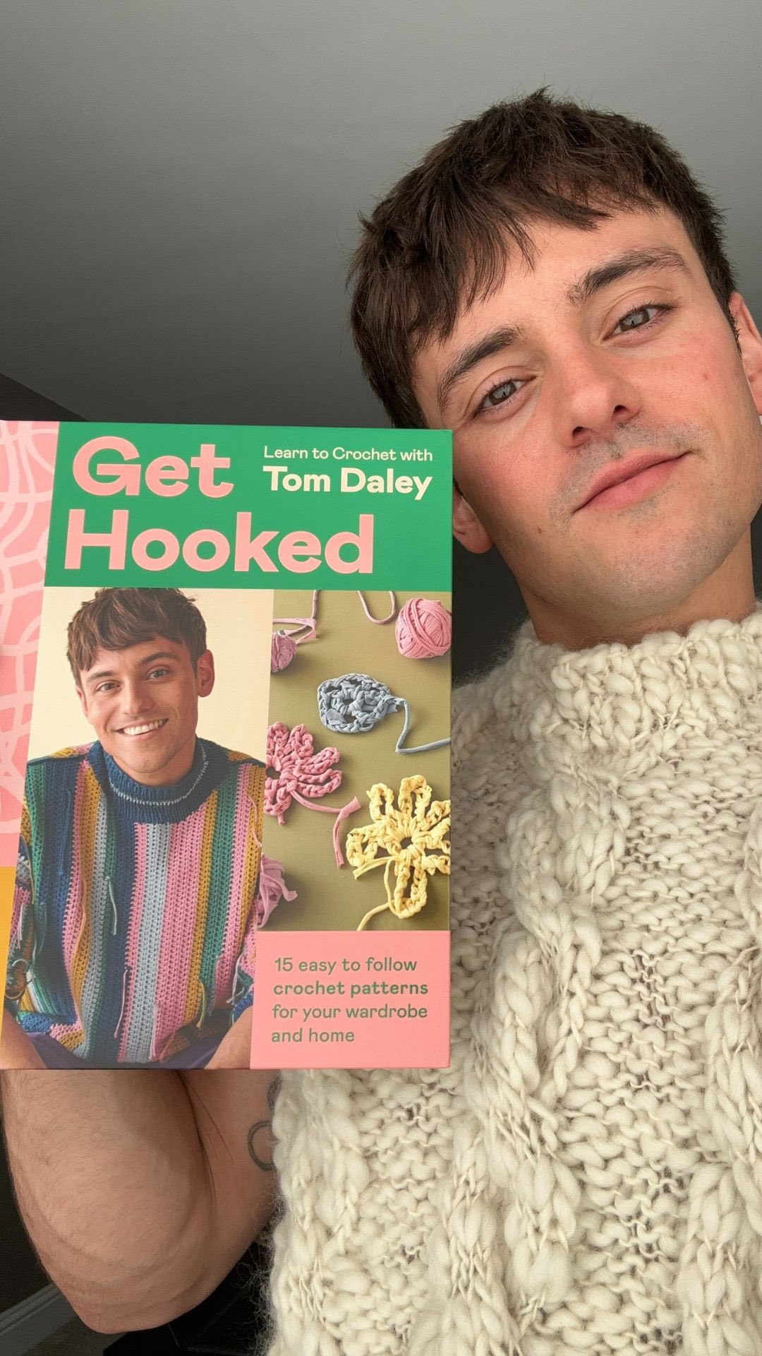 Instagram post by @tomdaley for HarperCollinsUK. Caption reads: Happy publication Tom Daley - the gorgeous Get....