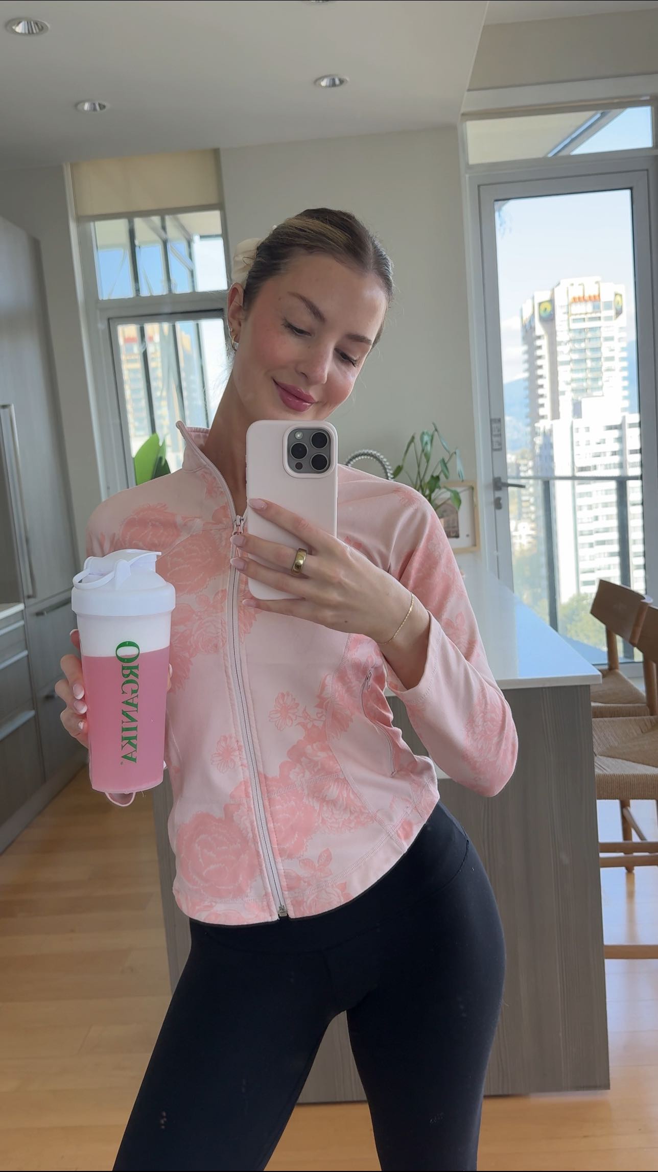 Instagram post by @emmmck for Organika. Caption reads: Current obsession: The All Day Protein Hydrator....