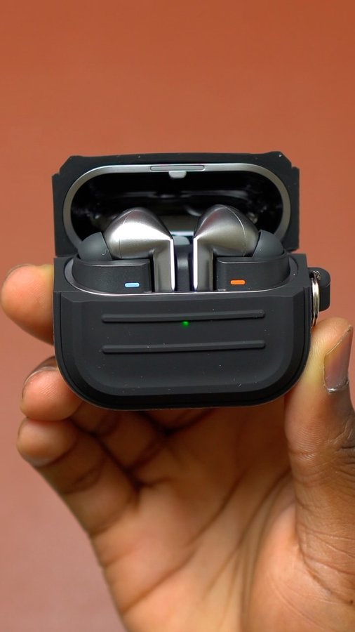 Instagram post by @anothertech7 for Elago. Caption reads: Galaxy Buds3 Pro Elago Case Duo AW5 Armor....