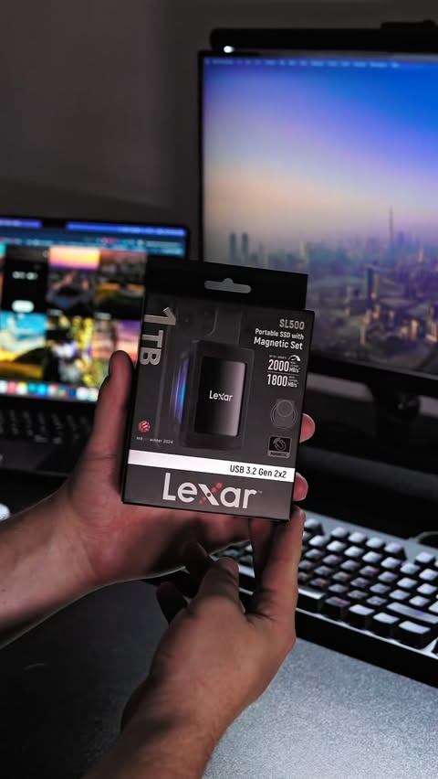 Instagram post by @adrianaugustyn_foto for Lexar. Caption reads: [...] is such a useful part of my setup. The Lexar....