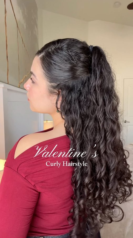 Instagram post by @13rianda for DevaCurl. Caption reads: Love is in the hair. Try this cute and easy....