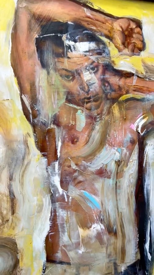 Instagram post by @kentwms for Trekell Art Supplies. Caption reads: ⚛️💥Putting into action @trekell_art_supplies long....