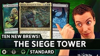 YouTube post by @JimDavisMTG for INTO THE AM. Caption reads: 🆕 Ten New Brews! - 🍑 Abzan Doran 🍑  - ⚪⚫🟢 -....