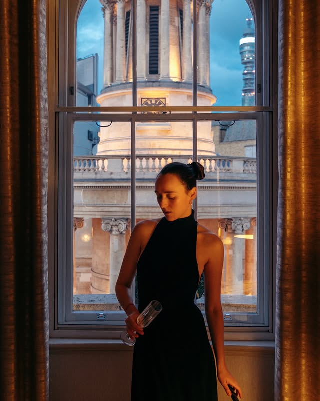 Instagram post by @liolaliola for The Langham Hotels & Resorts. Caption reads: ad A real pinch-me moment ✨ Staying at the iconic....