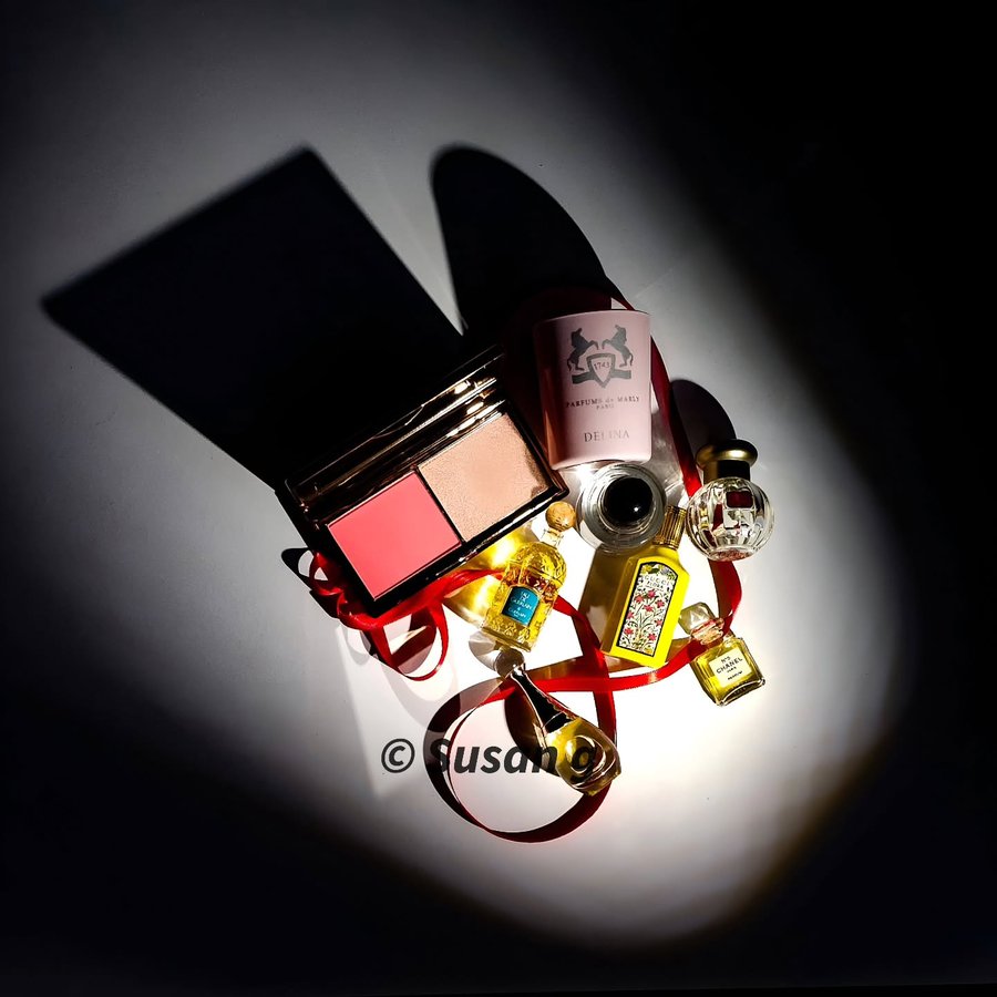 Instagram post by @sereneluxuryedit for Tocca. Caption reads: Miniatures make great stocking stuffers! 

You....