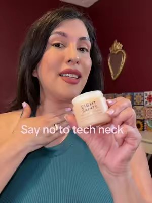 TikTok post by @baeesaconvanessa for Eight Saints Skincare. Caption reads: Your screen time may not be changing, but your....