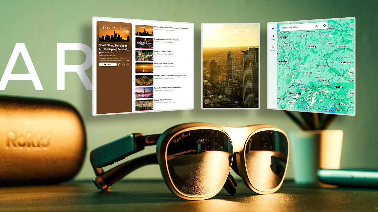 YouTube post by @FenchelJanisch2 for Flickr. Caption reads: Rokid AR Spatial: Experience multi-screen virtual....