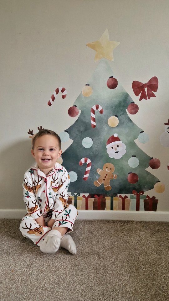 Instagram post by @homeonthehill28 for Nursery Stickers. Caption reads: [...] and decorate 🎄✨️🎅

ad|gifted -....