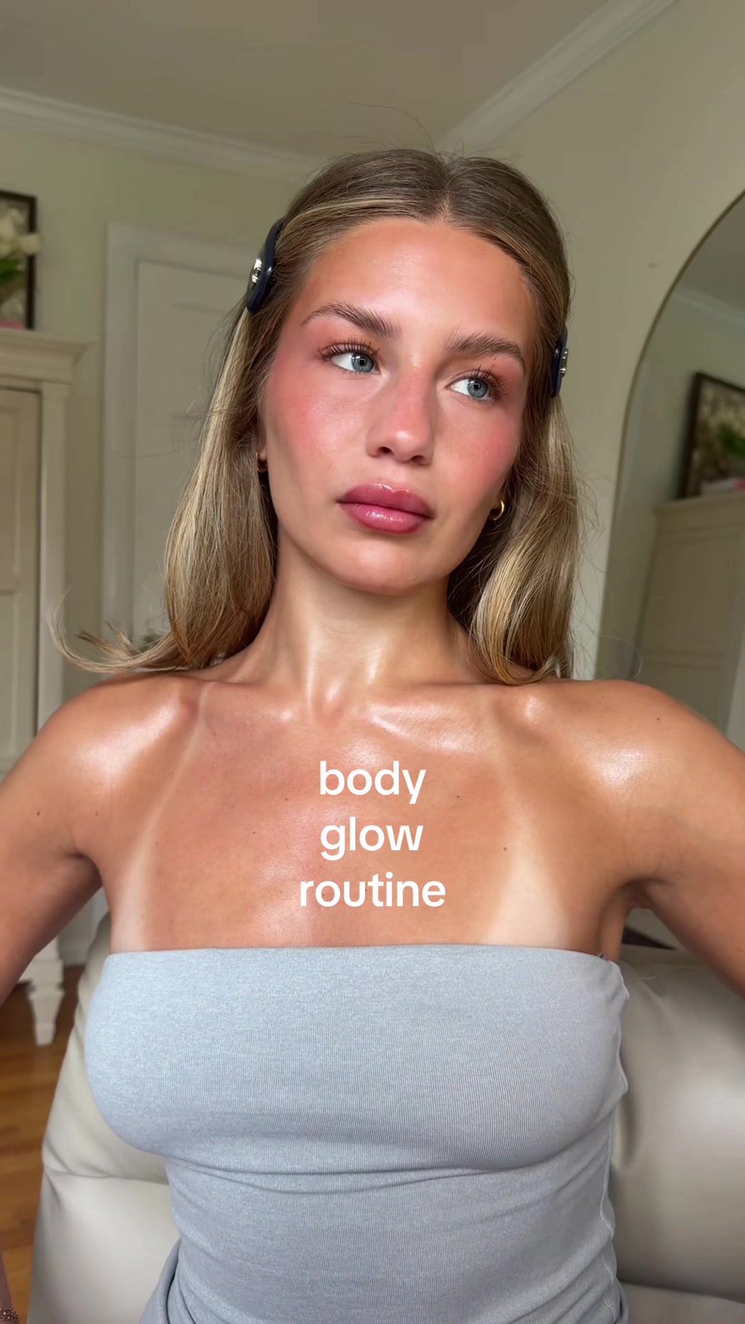 TikTok post by @avaminaa for Cyklar. Caption reads: [...] shower oil @sephora @Prequel @IUNIK @CYKLAR....
