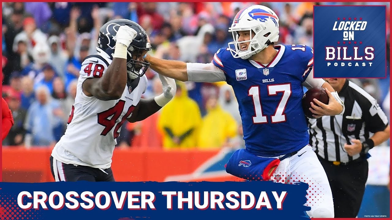 YouTube post by @LockedOnBills for FanDuel. Caption reads: CLASH: Houston Texans & Josh Allen COLLIDE as....