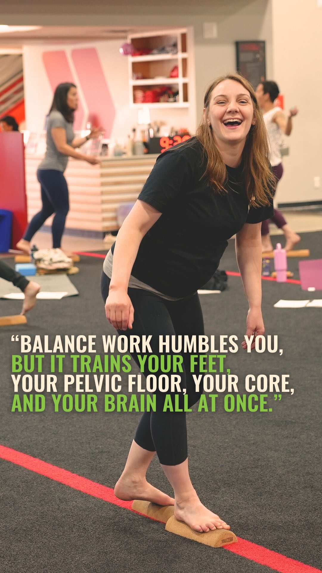 Instagram post by @trainernatalieh for The Foot Collective. Caption reads: Your feet and pelvic floor are more connected than....