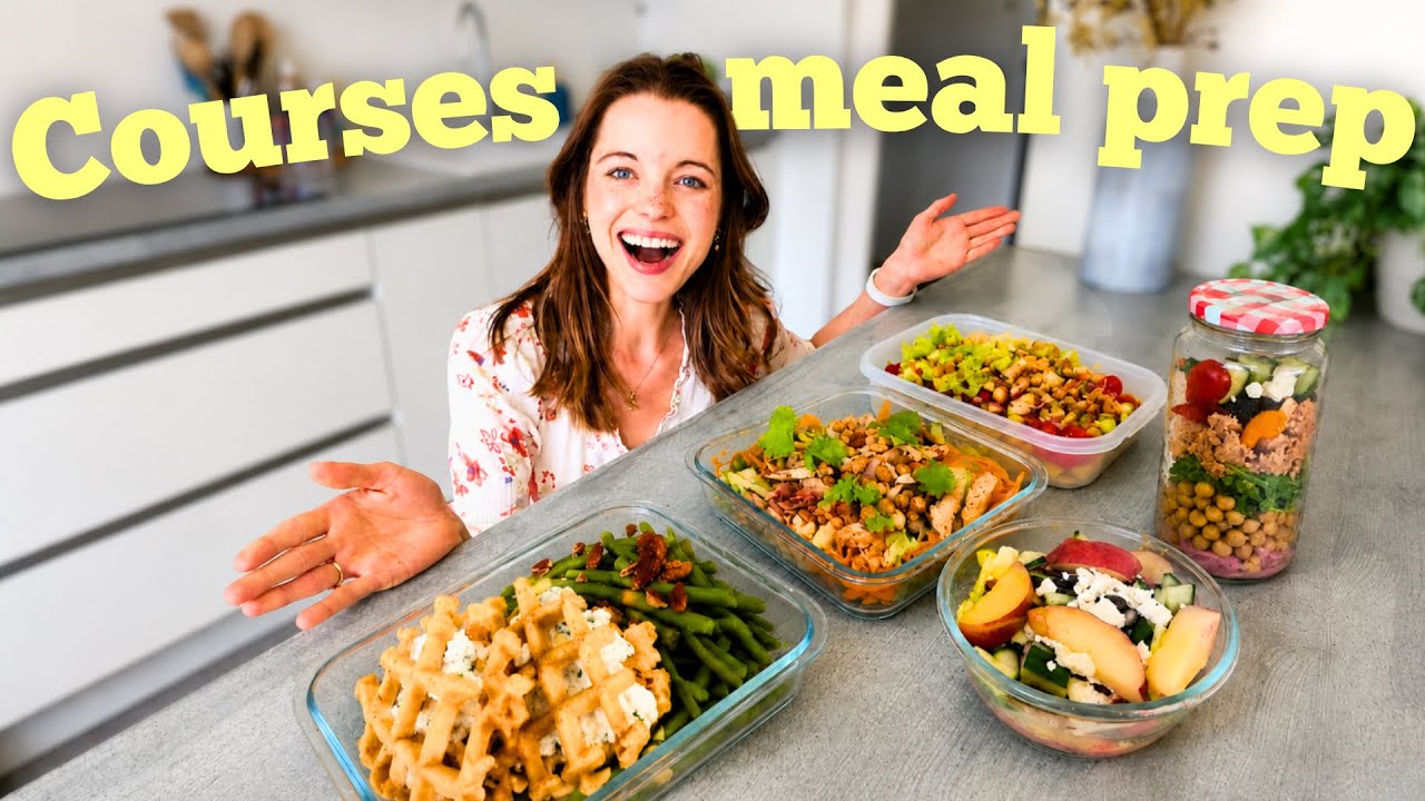 YouTube post by @Caronola for Fashion Force Finds. Caption reads: Grocery Haul + Meal Prep Lunch | Easy, Express,....