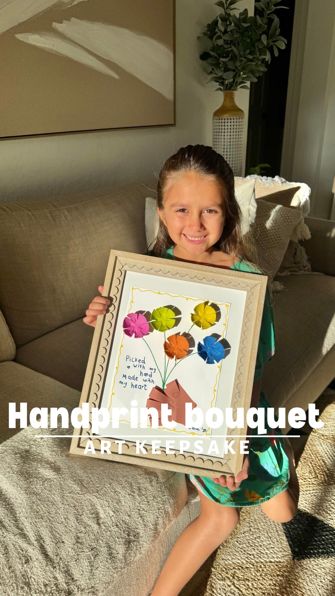 Instagram post by @crafty.moms for SUREBONDER. Caption reads: We’re in love with this adorable handprint flower....