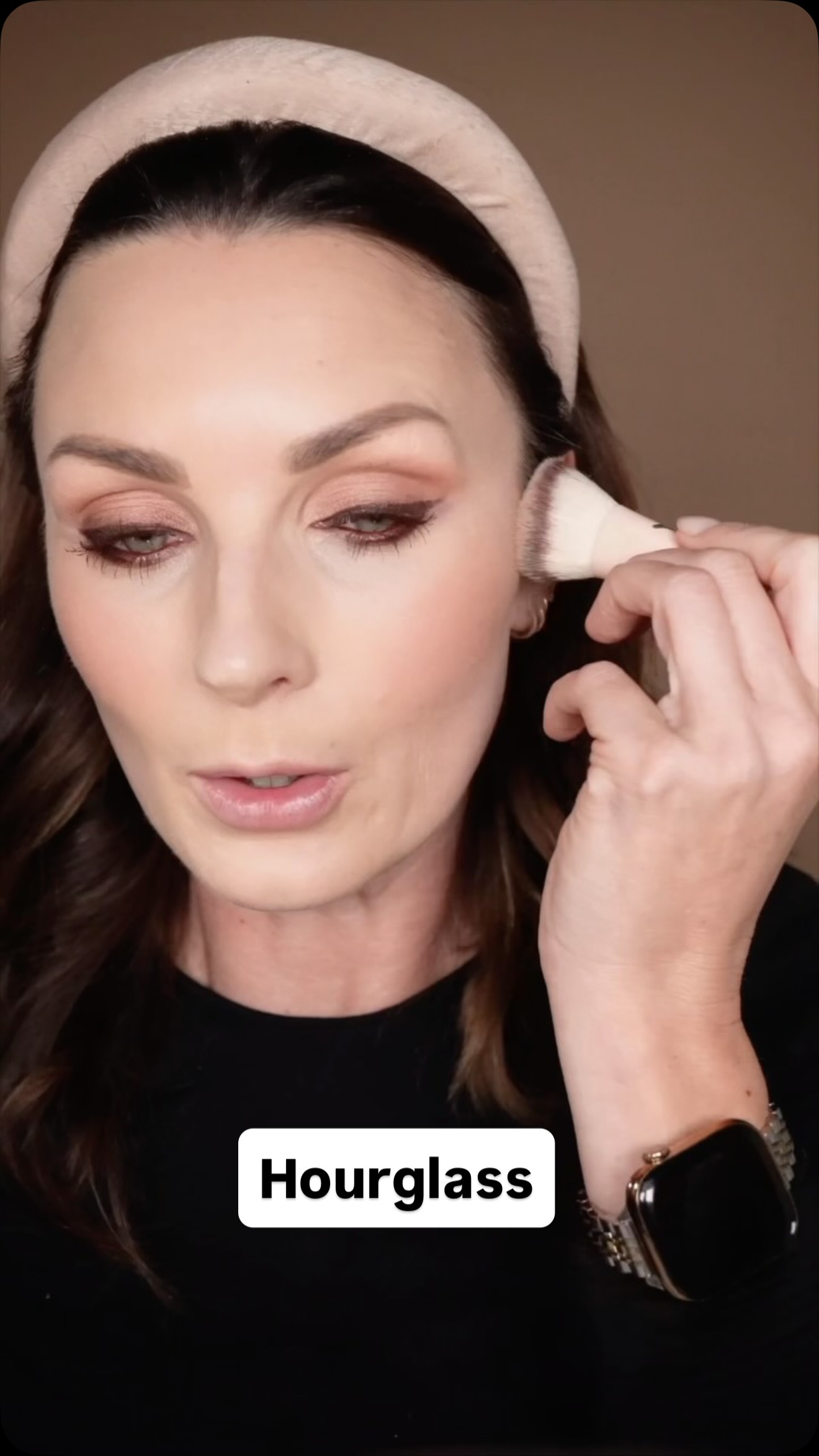 Instagram post by @nicolachapman for Hourglass Cosmetics. Caption reads: Product focus video @hourglasscosmetics I will add....