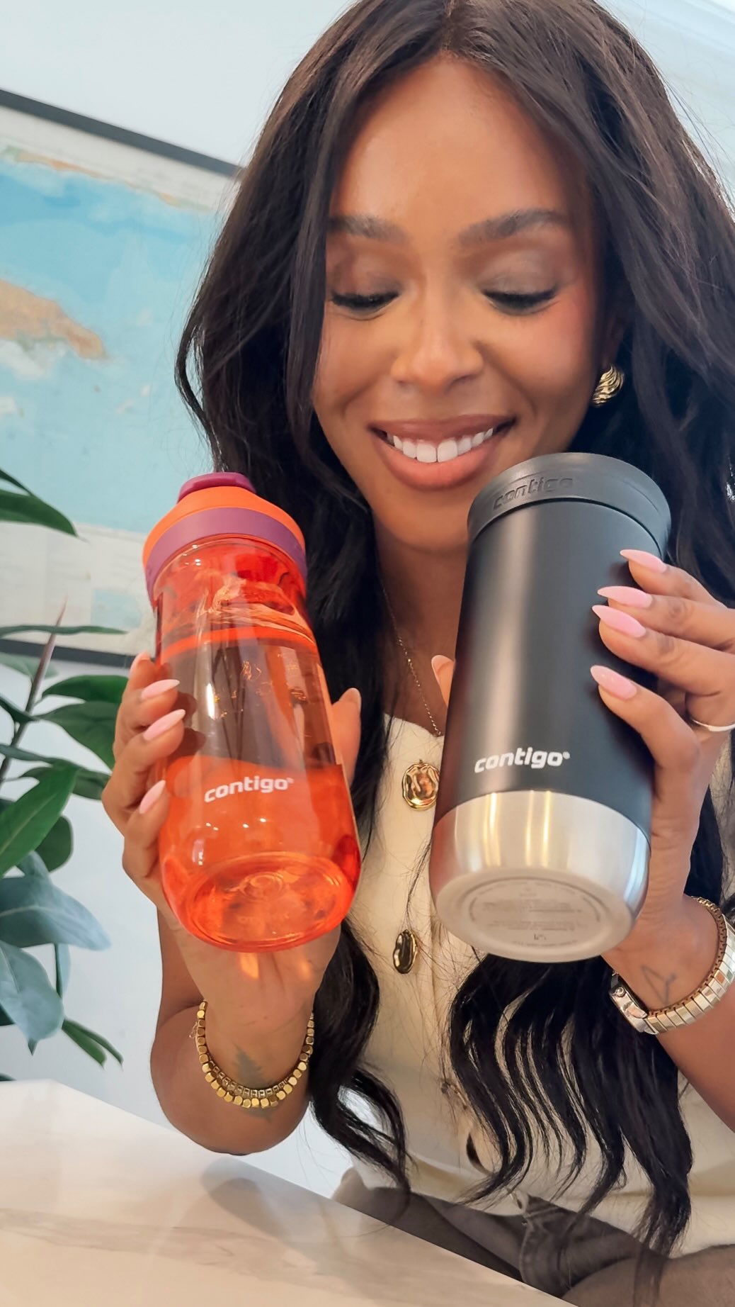 Instagram post by @myvoguishdiaries for Contigo. Caption reads: Back to school means new water bottles for the....