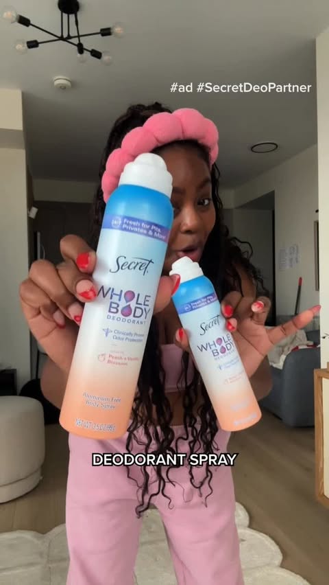 Instagram post by @missdarcei for Secret Deodorant. Caption reads: #ad #SecretDeoPartner ‘DIY’ sweat routine was....