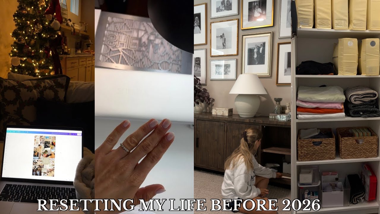 YouTube post by @SydneyAdams for 1UP Nutrition. Caption reads: Resetting my life before 2026: decluttering and....