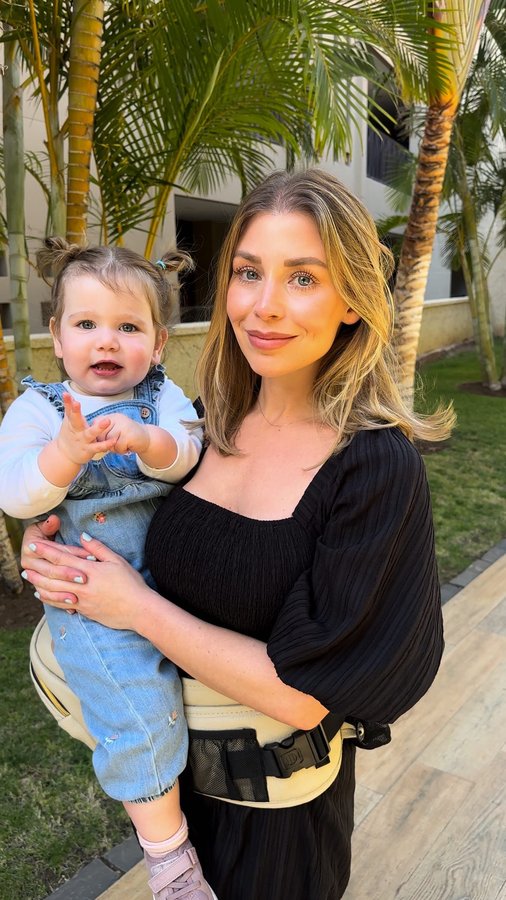 Instagram post by @sophie_aris for Tushbaby. Caption reads: [...] are not happy about it! We took the....