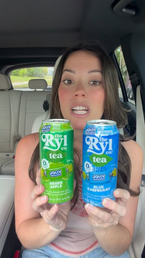 Instagram post by @eatdrinkandbemandy for Ryl Tea. Caption reads: Blue raspberry or green apple… I already picked....