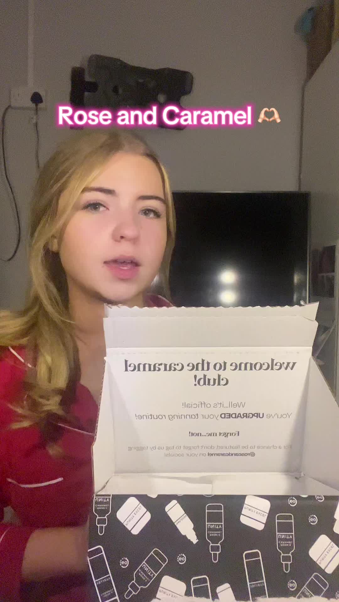 TikTok post by @kayleighmccool.music for Rose & Caramel. Caption reads: Thanks sm to @Rose & Caramel 🫶🏻🤍#fyp....