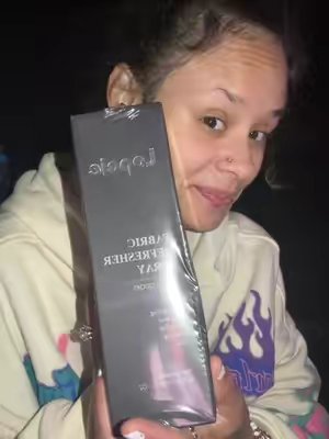 TikTok post by @selenamarie_x0 for Lopeie. Caption reads: @Lopeieofficial the fabric refresher spray [...].