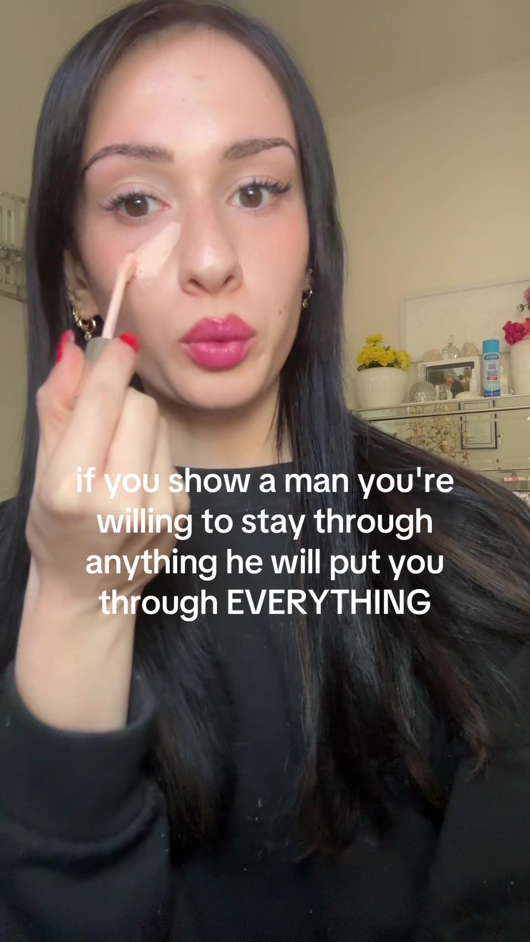 TikTok post by @brookecarls0n for Haus Labs. Caption reads: grwm w/ @Haus Labs #grwm #dating #datingadvice .