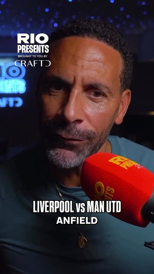 Instagram post by @rioferdinandpresents for Craftd London. Caption reads: As Man United head to Anfield, could this be a....