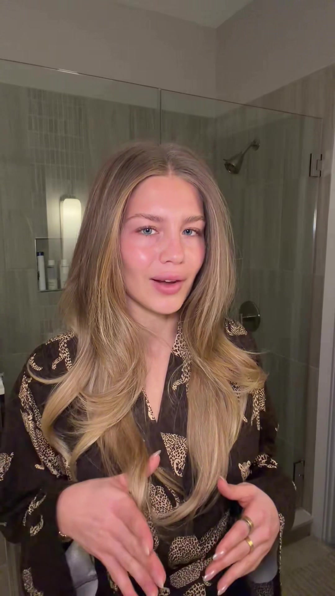 TikTok post by @avaminaa for Amika. Caption reads: [...] hair washes just got that much easier @amika....