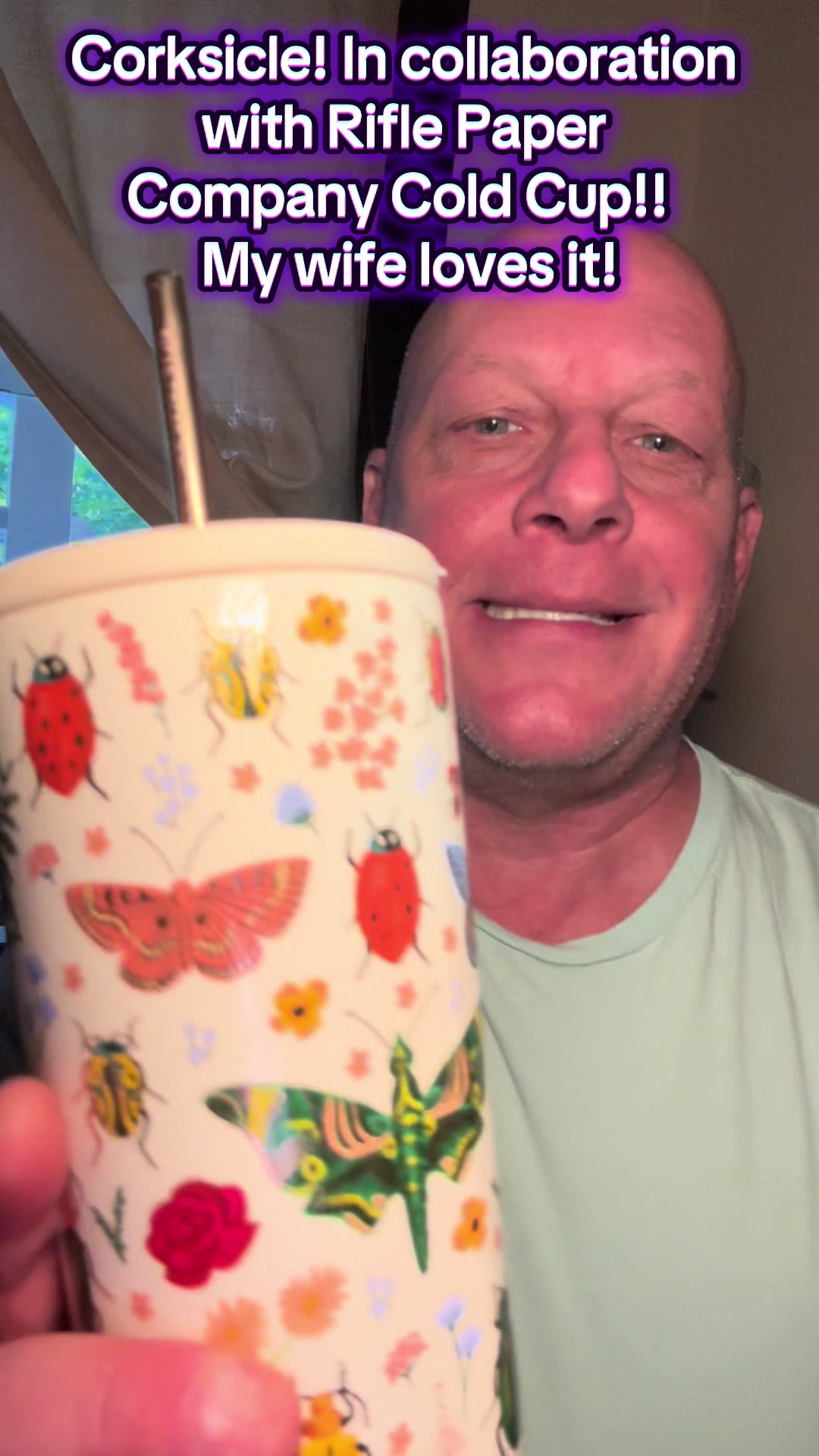 TikTok post by @take2tunes for Corkcicle. Caption reads: [...] My wife loves it!!  Check it out! @Corkcicle....