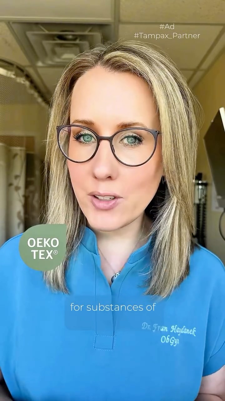 Instagram post by @pagingdrfran for Tampax. Caption reads: #Ad #TampaxPartner I know you’ve seen the studies,....