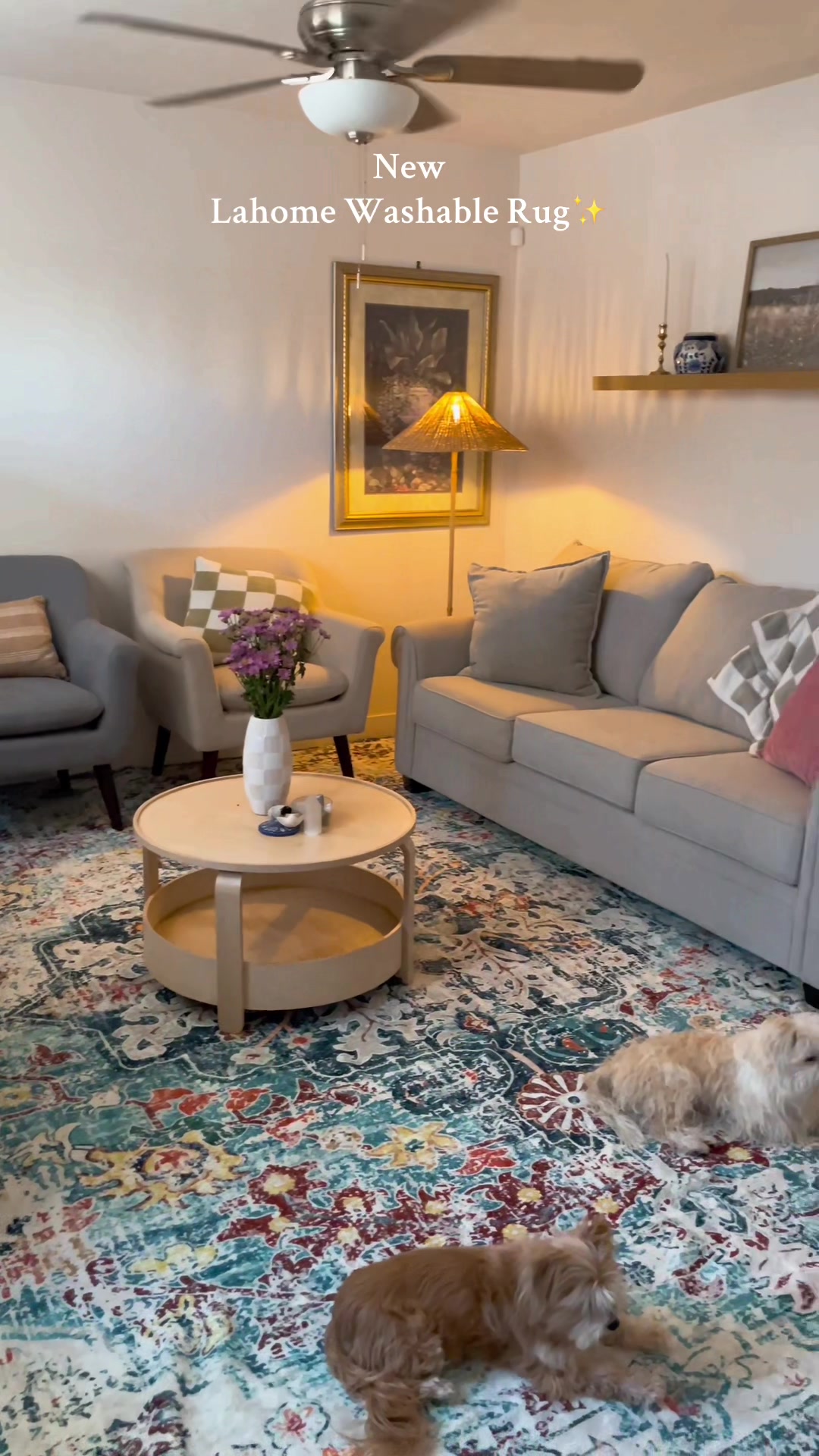 TikTok post by @yamel_ruelas for LA Home Decor. Caption reads: [...] which is a plus if you have pets! ✨🤍....