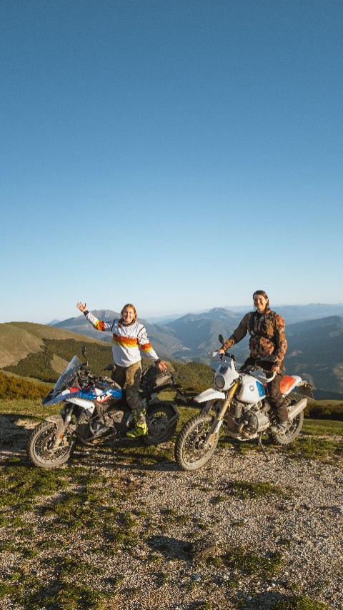 Instagram post by @vanessaofftheroad for BMW Motorrad. Caption reads: ⚠️Caution: this tour contains an unholy amount of....