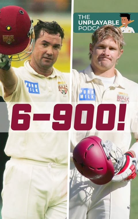 Instagram post by @cricketcomau for Qantas. Caption reads: Twenty years ago, Victoria needed FOUR new balls....