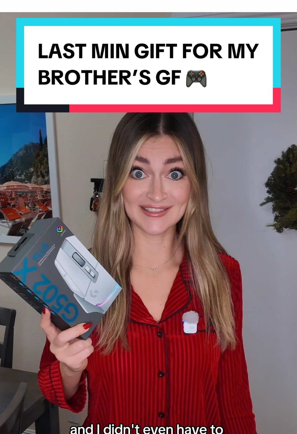 TikTok post by @gabbysgiftguide for Logitech G. Caption reads: [...] Gabby's Gift Guide approved 🫡🎁 @Logitech G....